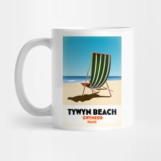 Tywyn beach Gwynedd Wales travel poster Mug